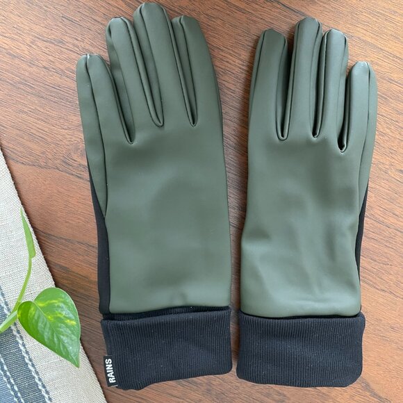 Rains Waterproof 100% Poly Gloves Green & Blk Touch Screen Compatible Unisex M/L - Picture 11 of 11